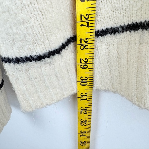 Lush Nordstrom Women’s Ivory Stripe Oversized Sweater Chic Cozy Pullover Large L - Picture 7 of 9